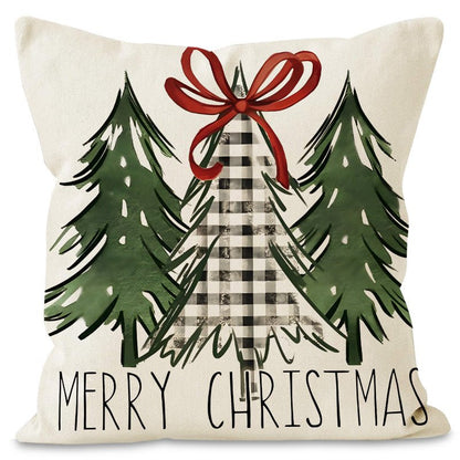 Christmas Pillow Cover – 45×45cm Linen Cushion Case | Holiday Sofa & Bedroom Décor – style 2 Holiday Decor for christmas (7 view)