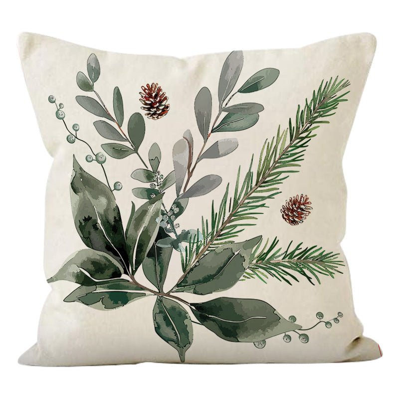 Christmas Pinecone Pillow Cover – 45×45cm Linen Cushion Case | Holiday Sofa & Home Décor – style 4 Holiday Decor for christmas (9 view)