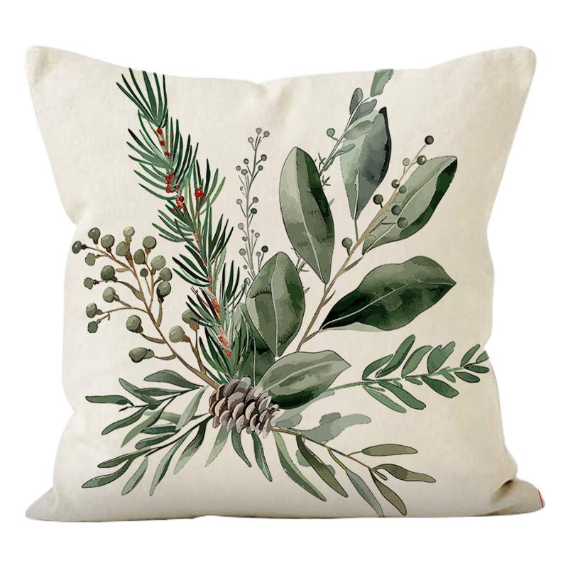 Christmas Pinecone Pillow Cover – 45×45cm Linen Cushion Case | Holiday Sofa & Home Décor – style 1 Holiday Decor for christmas (5 view)
