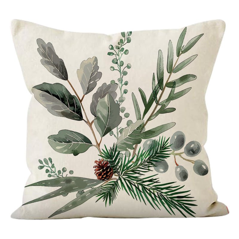 Christmas Pinecone Pillow Cover – 45×45cm Linen Cushion Case | Holiday Sofa & Home Décor – style 2 Holiday Decor for christmas (7 view)