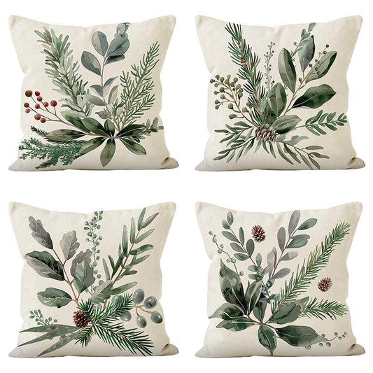 Christmas Pinecone Pillow Cover – 45×45cm Linen Cushion Case | Holiday Sofa & Home Décor – style 1 Holiday Decor for christmas (1 view)