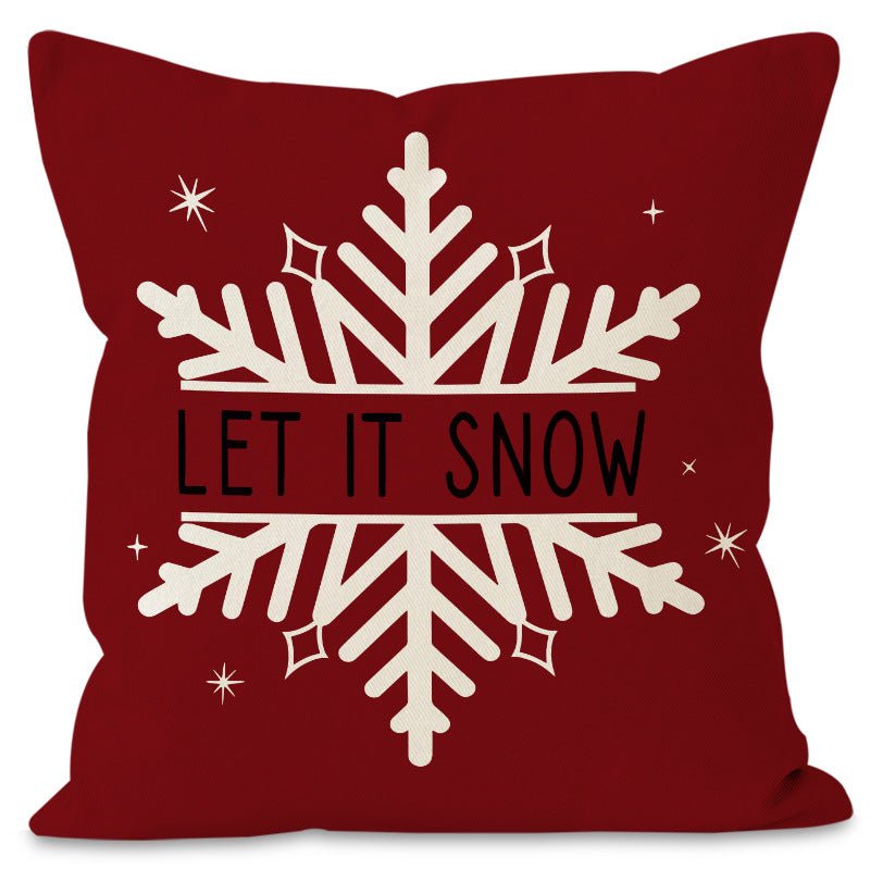 Christmas Tree & Snowflake Pillow Cover – 45×45cm Linen Cushion Case | Holiday Decor – Style 1 Holiday Decor for christmas (5 view)