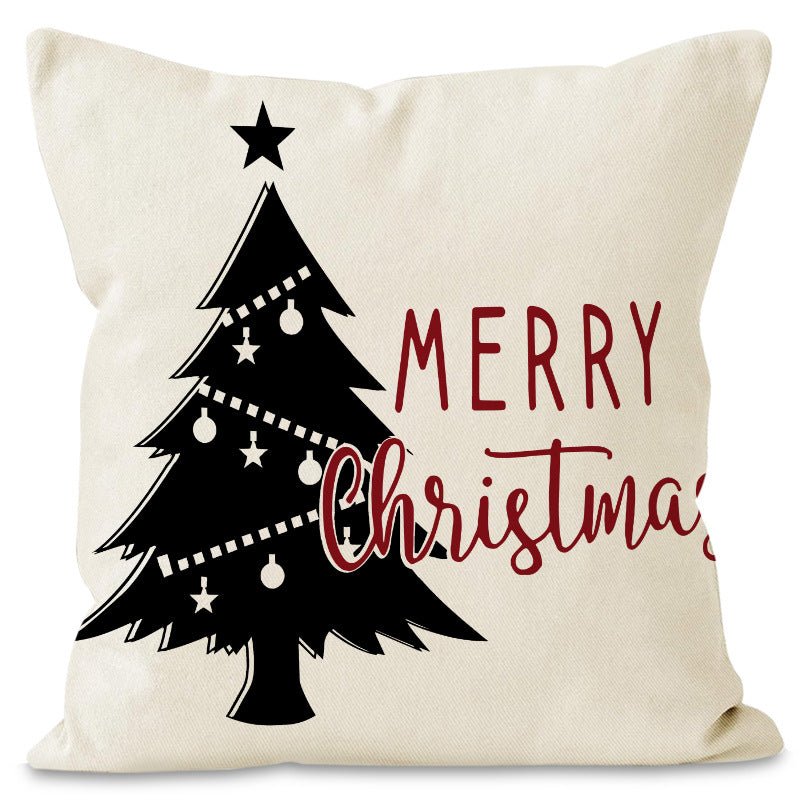 Christmas Tree & Snowflake Pillow Cover – 45×45cm Linen Cushion Case | Holiday Decor – Style 8 Holiday Decor for christmas (13 view)