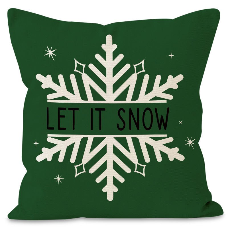 Christmas Tree & Snowflake Pillow Cover – 45×45cm Linen Cushion Case | Holiday Decor – Style 4 Holiday Decor for christmas (9 view)