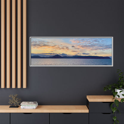 Coastal Sunrise Canvas Wall Art – Tranquil Ocean View for Home or Office | Landscape Photography Print – 36" x 12" (Horizontal) Canvas for art print framed (32 view)