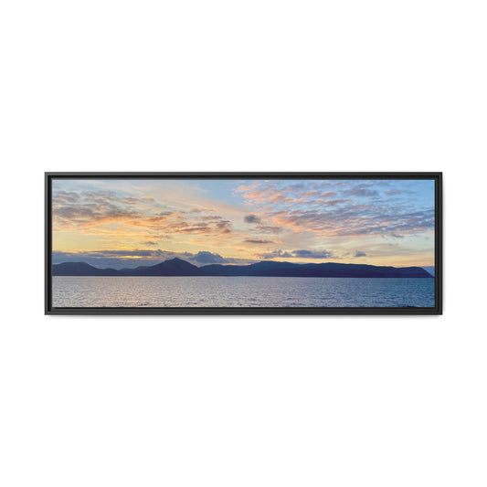 Coastal Sunrise Canvas Wall Art – Tranquil Ocean View for Home or Office | Landscape Photography Print – 48" x 16" (Horizontal) Canvas for art print framed (1 view)