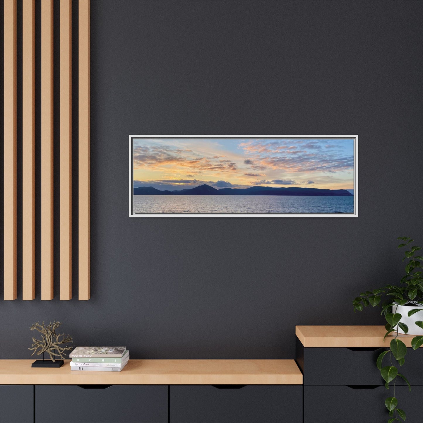 Coastal Sunrise Canvas Wall Art – Tranquil Ocean View for Home or Office | Landscape Photography Print – 36" x 12" (Horizontal) Canvas for art print framed (17 view)