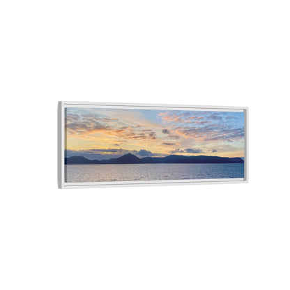 Coastal Sunrise Canvas Wall Art – Tranquil Ocean View for Home or Office | Landscape Photography Print – 36" x 12" (Horizontal) Canvas for art print framed (24 view)