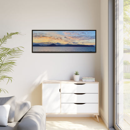 Coastal Sunrise Canvas Wall Art – Tranquil Ocean View for Home or Office | Landscape Photography Print – 36" x 12" (Horizontal) Canvas for art print framed (28 view)