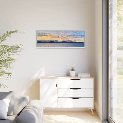 Coastal Sunrise Canvas Wall Art – Tranquil Ocean View for Home or Office | Landscape Photography Print – 36" x 12" (Horizontal) Canvas for art print framed (16 view)