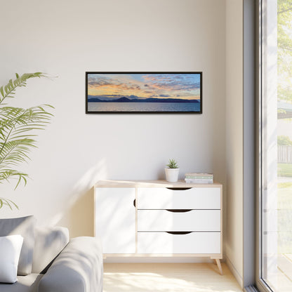 Coastal Sunrise Canvas Wall Art – Tranquil Ocean View for Home or Office | Landscape Photography Print – 36" x 12" (Horizontal) Canvas for art print framed (13 view)