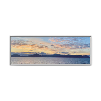 Coastal Sunrise Canvas Wall Art – Tranquil Ocean View for Home or Office | Landscape Photography Print – 48" x 16" (Horizontal) Canvas for art print framed (3 view)