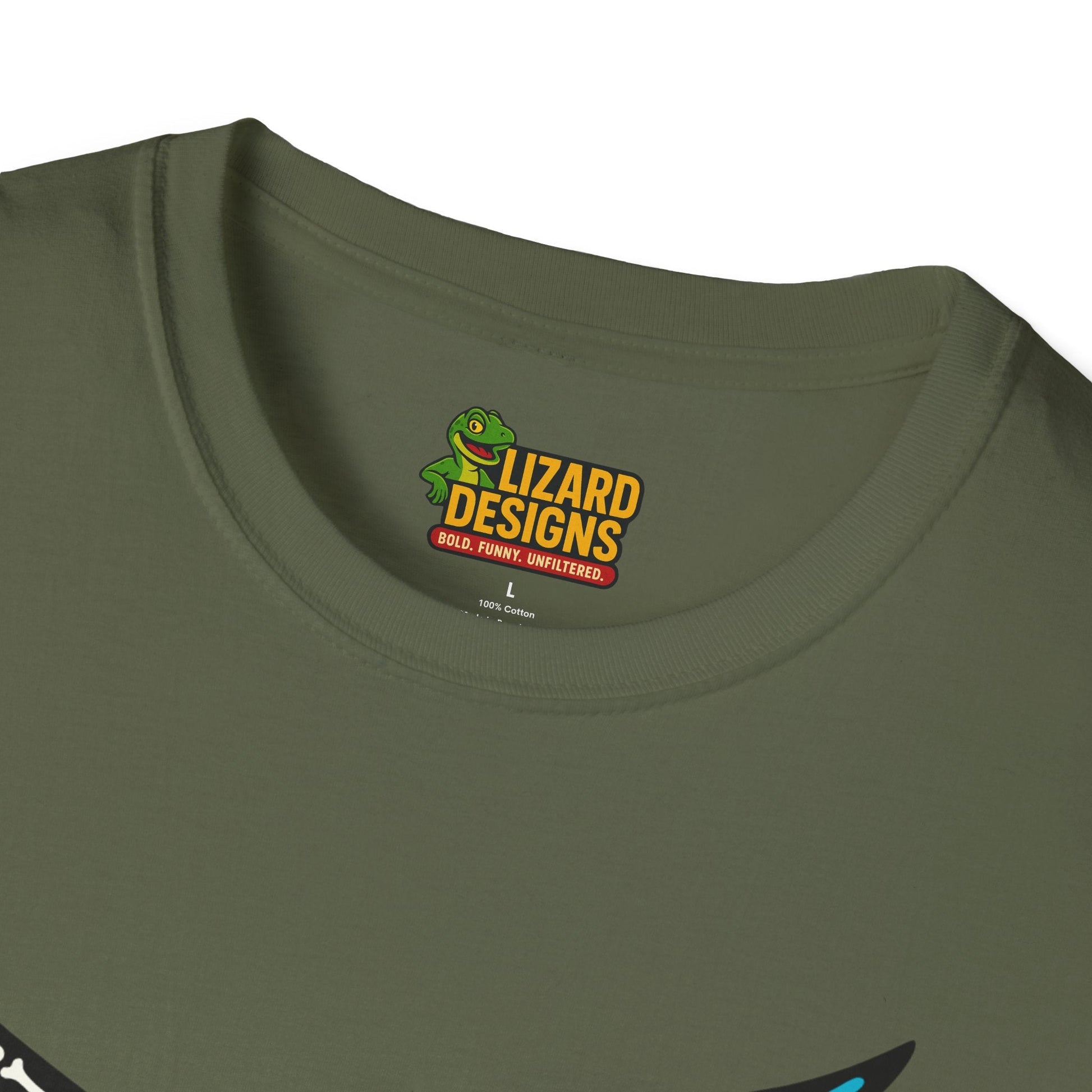 Sugar Skull Owl Tee – Colorful Day of the Dead Vibes | Graphic T-Shirts – Military Green T-Shirt for boho style shirt (19 view)