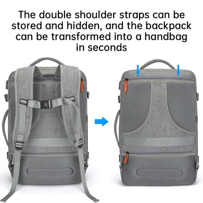 Convertible Travel Backpack — Water - Resistant, Flight - Friendly Carry - On with Laptop Sleeve | Hiking/Business – Pink Backpack for business travel (13 view)