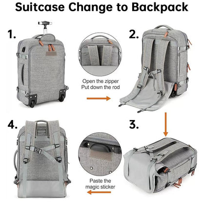Convertible Travel Backpack — Water - Resistant, Flight - Friendly Carry - On with Laptop Sleeve | Hiking/Business – Pink Backpack for business travel (11 view)