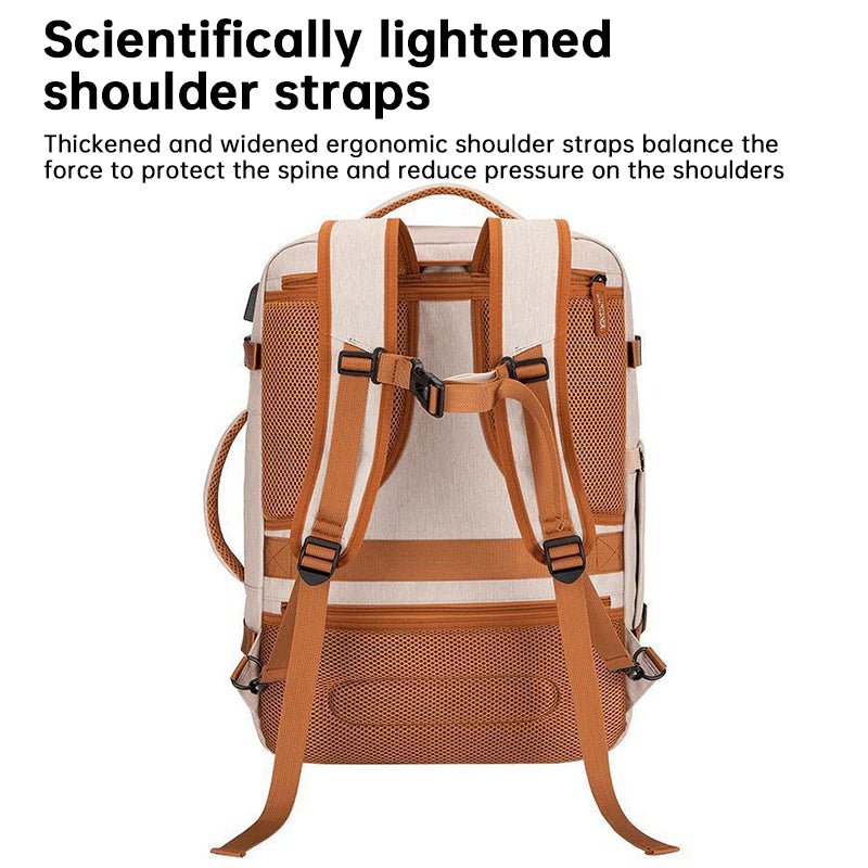 Convertible Travel Backpack — Water - Resistant, Flight - Friendly Carry - On with Laptop Sleeve | Hiking/Business – Pink Backpack for business travel (14 view)