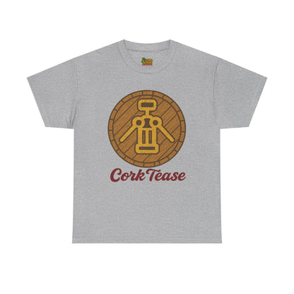 Cork Tease Unisex Heavy Cotton Tee - Fun Gift for Wine Lovers, Casual Wear, Party Shirt, Unique Friend Gift, Quirky Humor Tee – Sport Grey T-Shirt for casual party outfit (7 view)