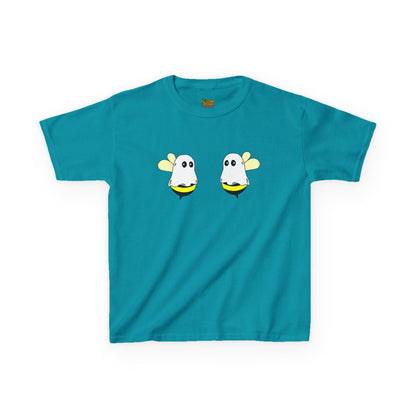 Cute Ghost Bee Kids Tee, Childrens T-Shirt, Summer Outfit, Birthday Gift, Bee Lover Shirt, Fun Kids Clothing – Tropical Blue Kids clothes for Adorable Insect Tee (1 view)