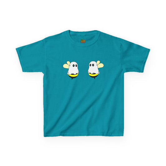 Cute Ghost Bee Kids Tee, Childrens T-Shirt, Summer Outfit, Birthday Gift, Bee Lover Shirt, Fun Kids Clothing – Tropical Blue Kids clothes for Adorable Insect Tee (1 view)