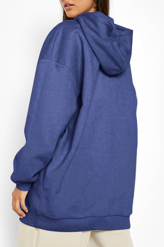 Simply Love Simply Love Full Size Dropped Shoulder Solar System Graphic Hoodie – Dusty Blue by Simply Love