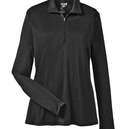 Day of the Dead Puppy – Ladies Zone Performance Quarter - Zip Pullover – BLACK Outerwear for Apparel (12 view)