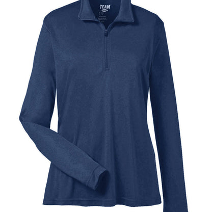 Day of the Dead Puppy – Ladies Zone Performance Quarter - Zip Pullover – SPORT DARK NAVY Outerwear for Apparel (10 view)