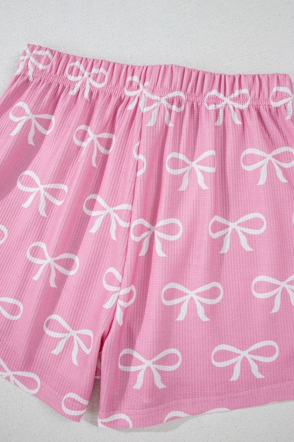 Bowknot Printed Notched T-Shirt and Shorts Set – Pink for Shopify Collective (14 view)
