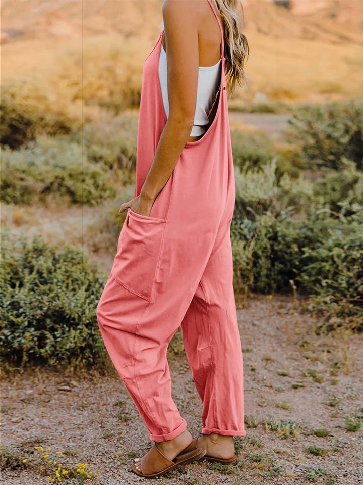 Double Take Full Size Sleeveless V - Neck Pocketed Jumpsuit – Coral Apparel by Double Take