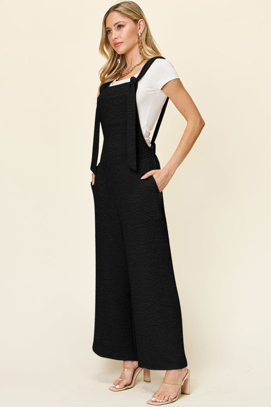 Double Take Full Size Sleeveless Wide Leg Jumpsuit – Black Apparel by Double Take