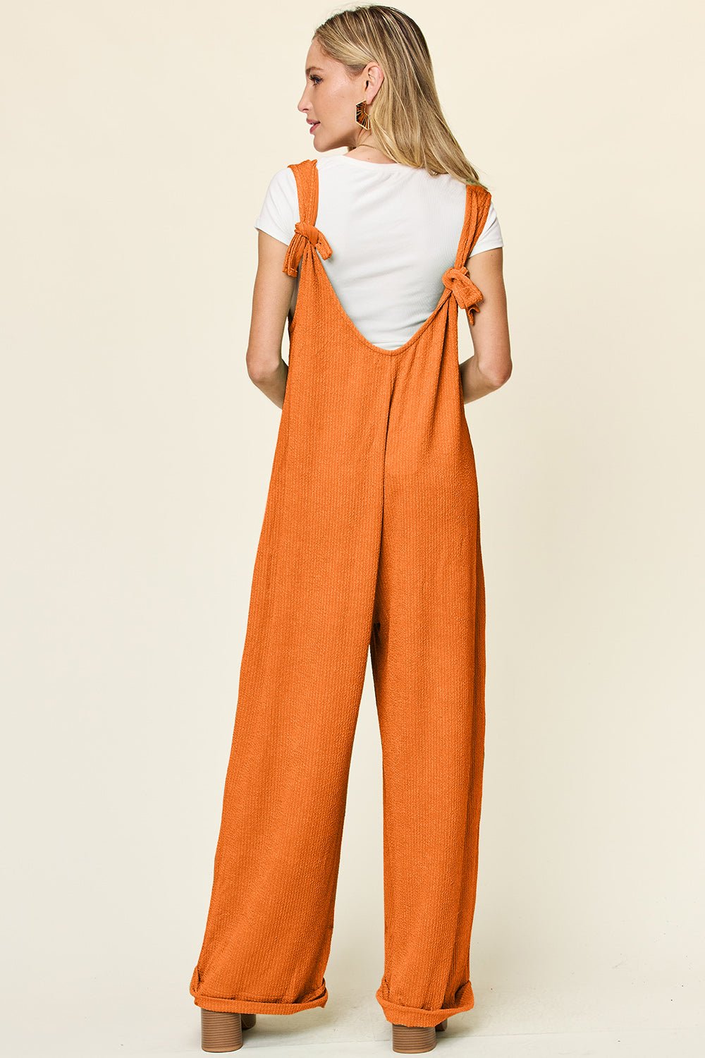 Double Take Full Size Texture Sleeveless Wide Leg Jumpsuit – Tangerine Apparel by Double Take