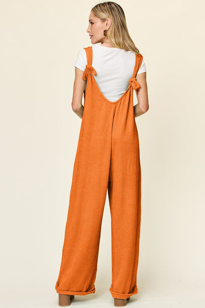 Double Take Full Size Texture Sleeveless Wide Leg Jumpsuit – Tangerine Apparel by Double Take