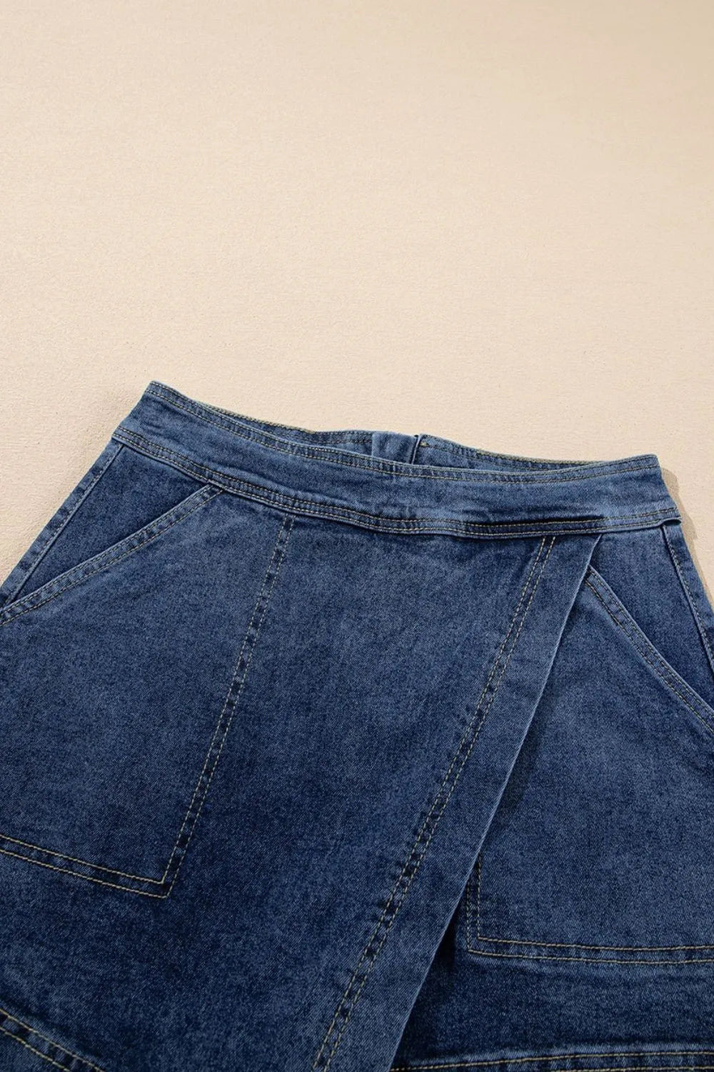 Asymmetrical Denim Skort with Pockets – Medium for Shopify Collective (7 view)