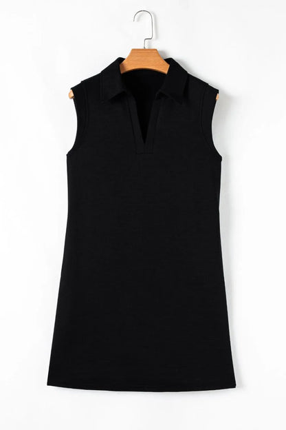 Notched Sleeveless Mini Dress – Black for Shopify Collective (6 view)