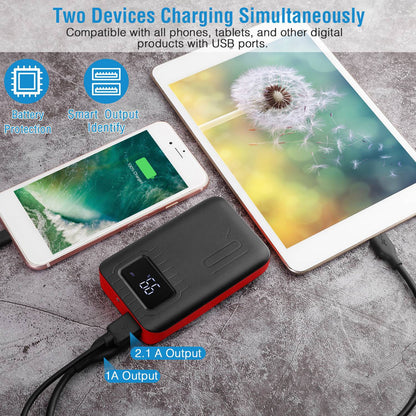 Portable Mini Power Bank – Pocket Charger with LCD Display & Flashlight