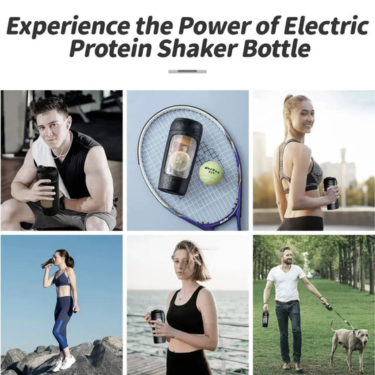 Electric - Portable - Protein - Shaker - Bottle | White no powder container Kitchen tool for (1 view)