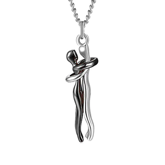 Hug Necklace – Meaningful Gift for Him or Her | Unisex Pendant for Love, Loss & Support – Black2 Jewelry for affectionate (1 view)