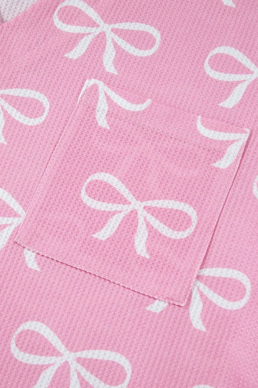 Bowknot Printed Notched T-Shirt and Shorts Set – Pink for Shopify Collective (12 view)