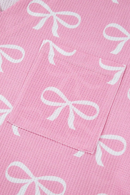Bowknot Printed Notched T-Shirt and Shorts Set – Pink for Shopify Collective (12 view)
