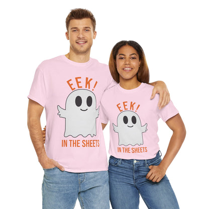 Eek in the Sheets Ghost Tee – Cute Halloween Pun – Purple T-Shirt for casual wear gift (67 view)