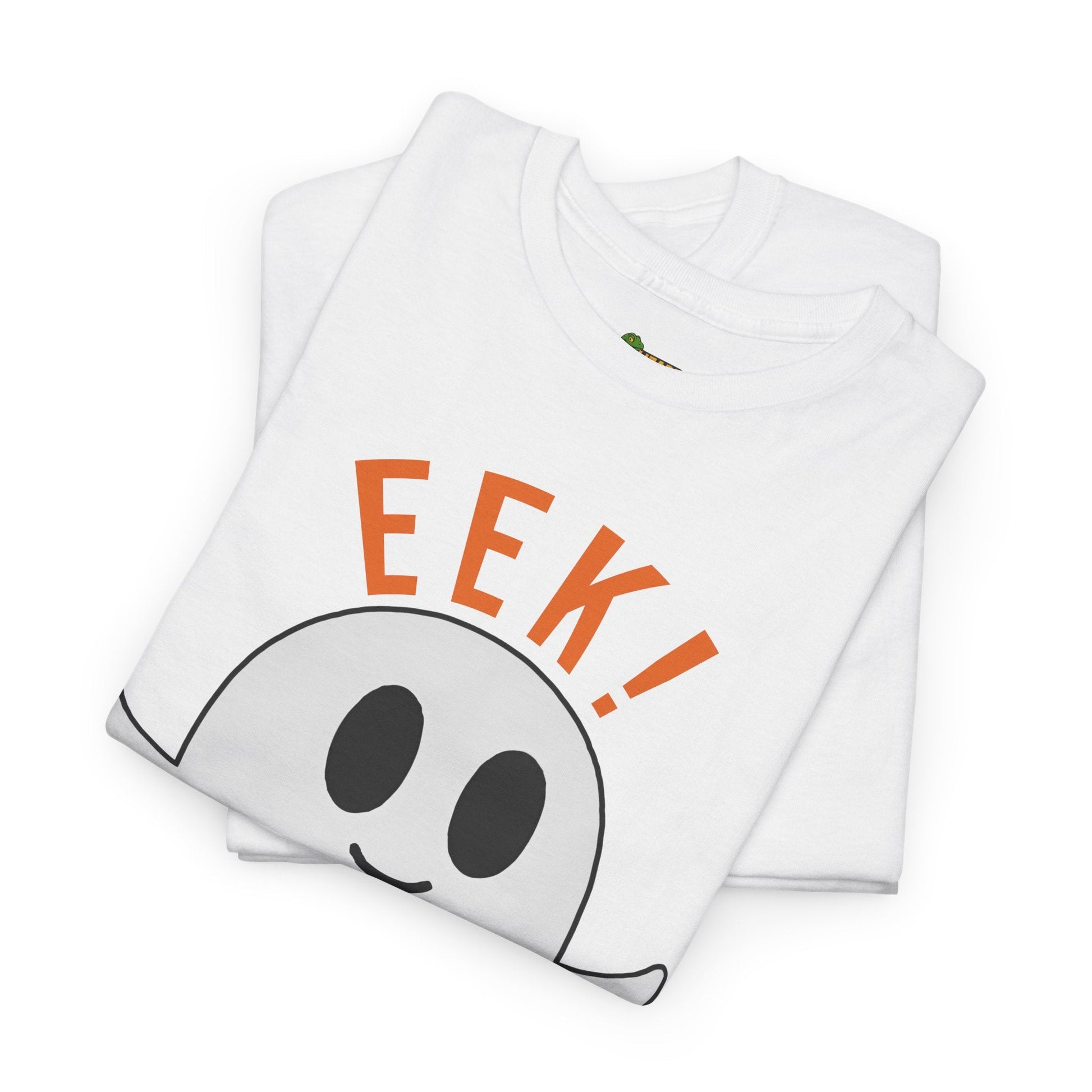 Eek in the Sheets Ghost Tee – Cute Halloween Pun – White T-Shirt for casual wear gift (9 view)