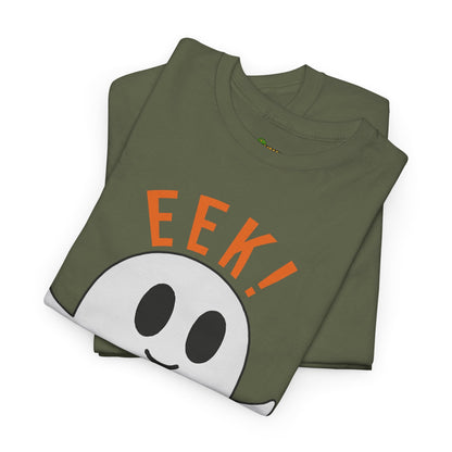 Eek in the Sheets Ghost Tee – Cute Halloween Pun – Military Green T-Shirt for casual wear gift (34 view)