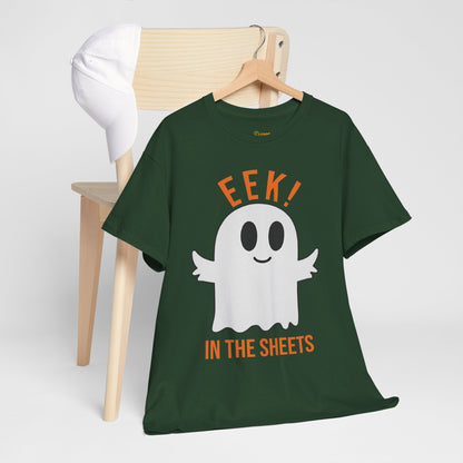 Eek in the Sheets Ghost Tee – Cute Halloween Pun – Forest Green T-Shirt for casual wear gift (40 view)