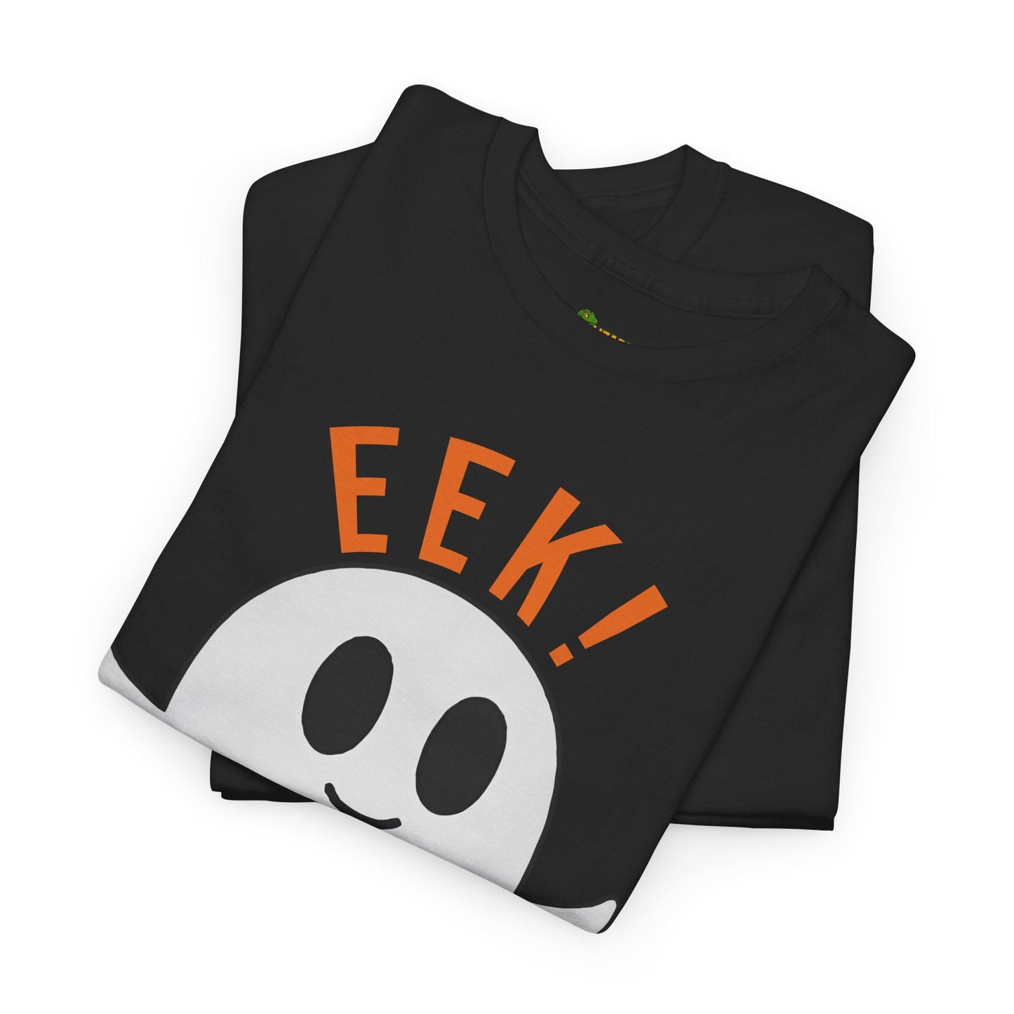 Eek in the Sheets Ghost Tee – Cute Halloween Pun – Navy T-Shirt for casual wear gift (4 view)