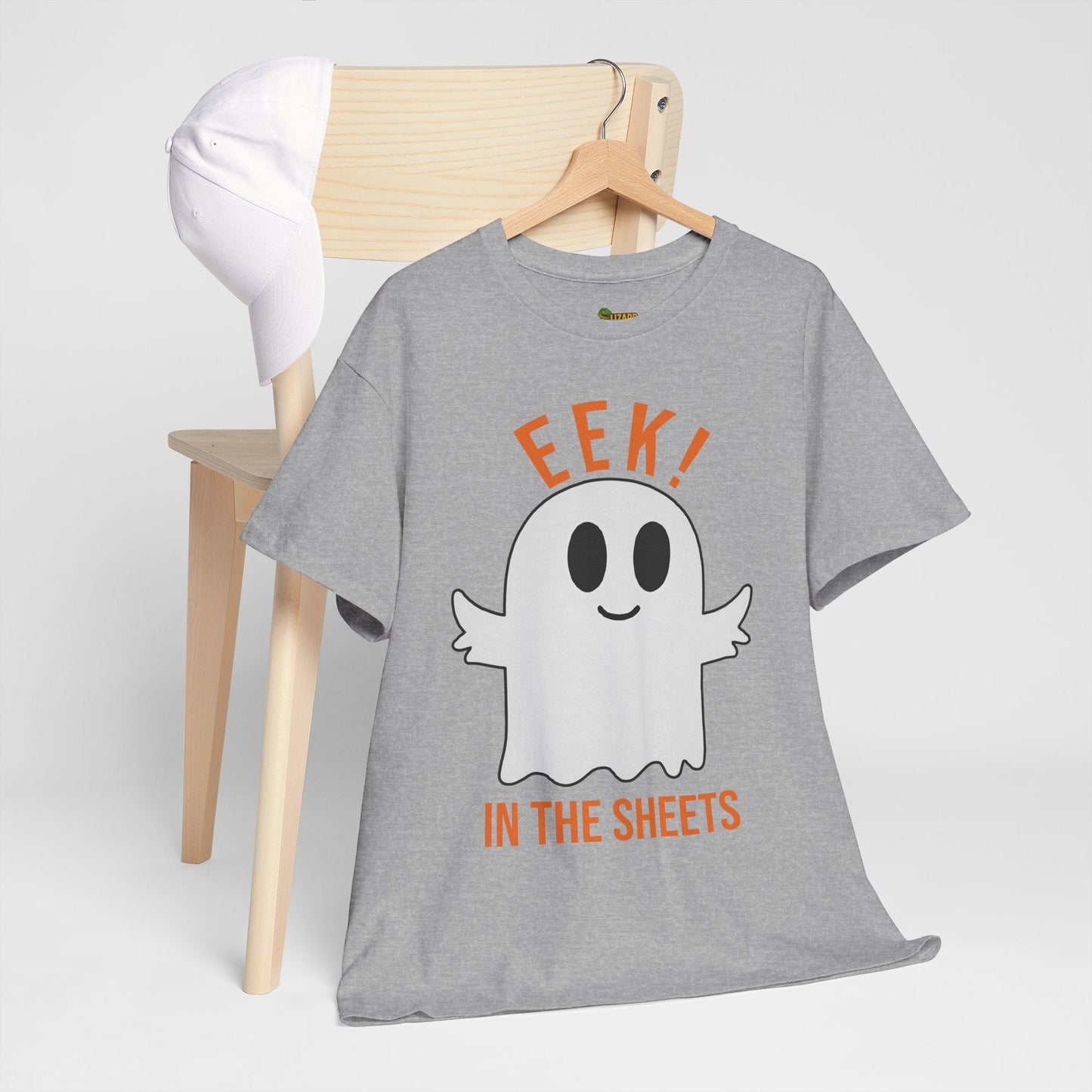 Eek in the Sheets Ghost Tee – Cute Halloween Pun – Sport Grey T-Shirt for casual wear gift (20 view)