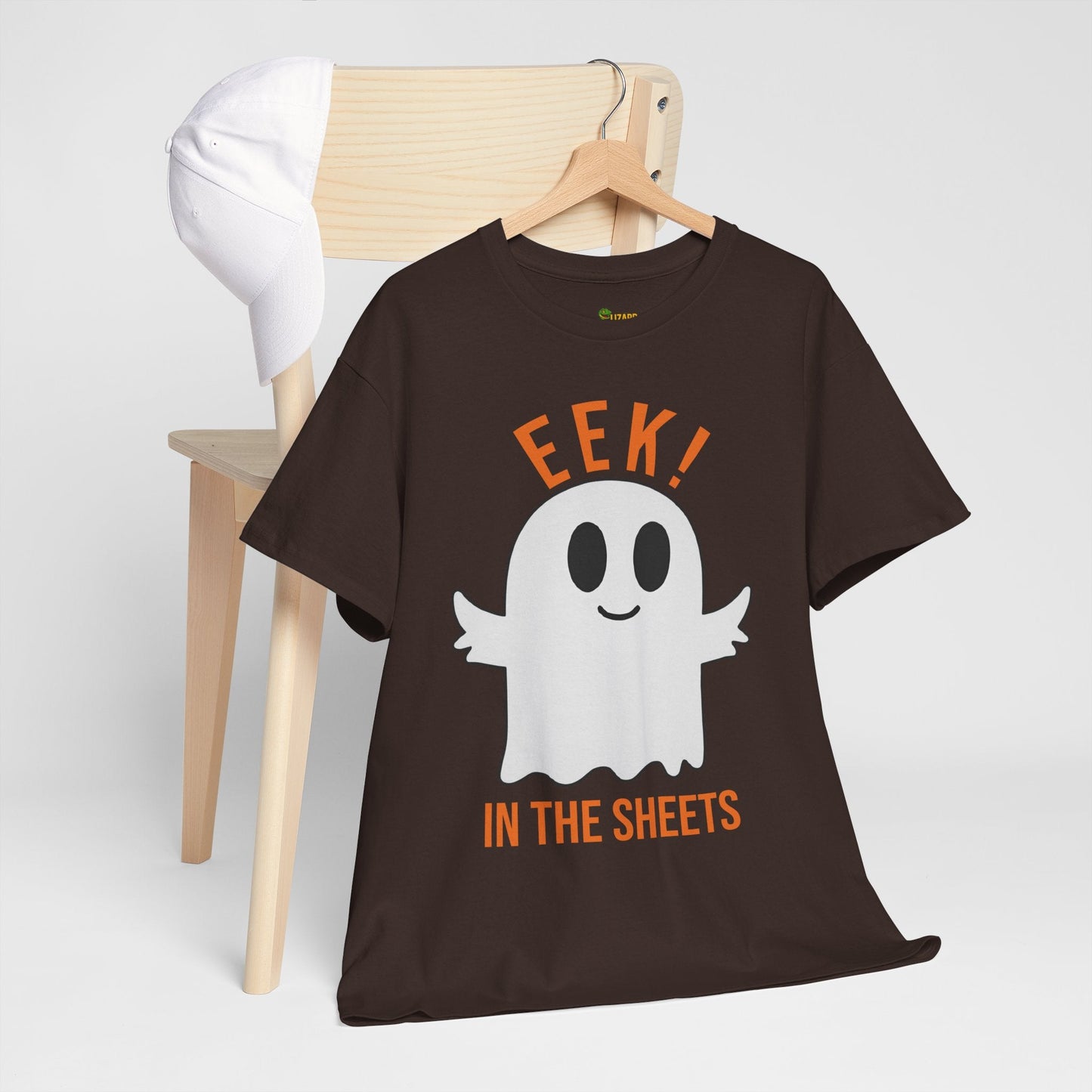 Eek in the Sheets Ghost Tee – Cute Halloween Pun – Dark Chocolate T-Shirt for casual wear gift (30 view)