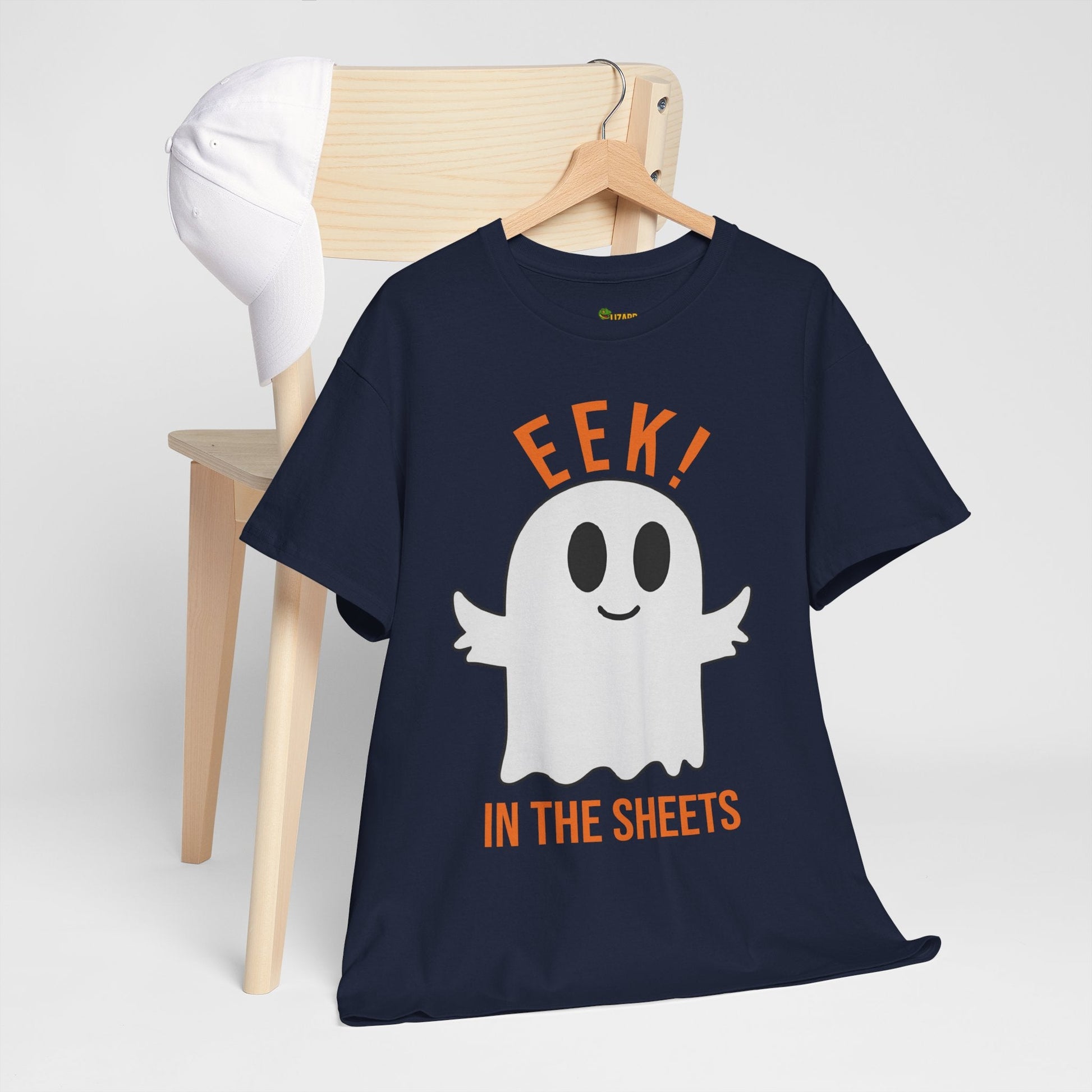 Eek in the Sheets Ghost Tee – Cute Halloween Pun – Royal T-Shirt for casual wear gift (49 view)