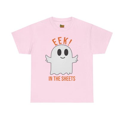Eek in the Sheets Ghost Tee – Cute Halloween Pun – Light Pink T-Shirt for casual wear gift (56 view)