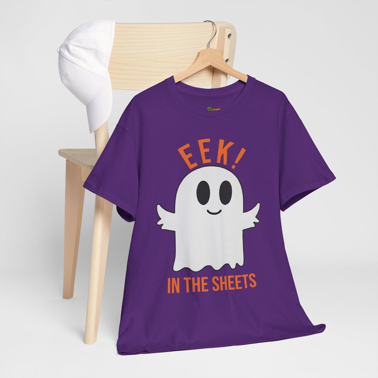 Eek in the Sheets Ghost Tee – Cute Halloween Pun – Purple T-Shirt for casual wear gift (54 view)