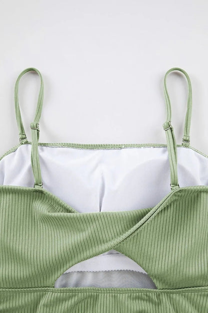 Ribbed Drawstring Sides Cutout One Piece Swimsuit – Sage for Shopify Collective (10 view)