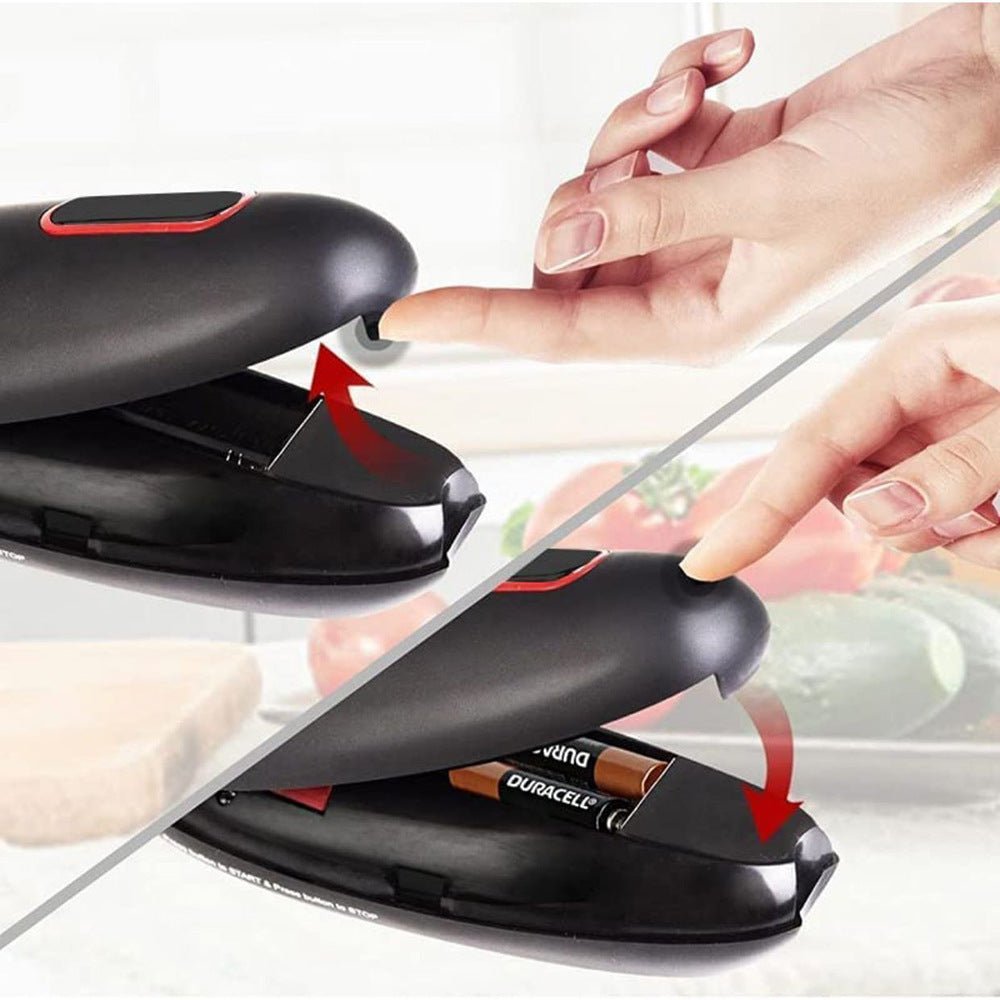 Electric Can Opener Automatic Jar Bottle Can Machine One Touch Portable Kitchen Hand Free Opening Opener Tool Gadgets – Black Kitchen Gadget for kitchen (3 view)